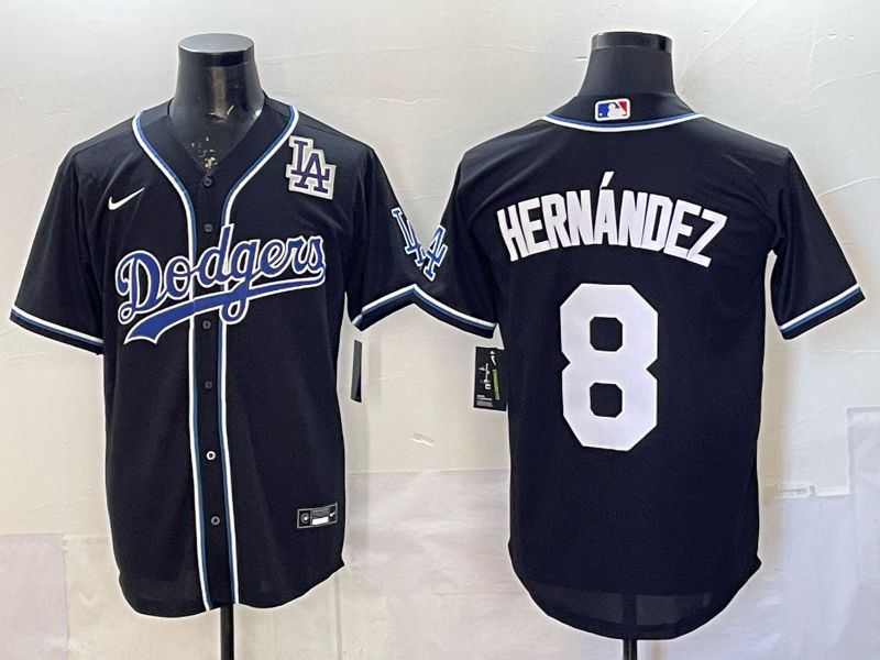 Men 2026 Nike Los Angeles Dodgers #8 Hernandez Black Game MLB Jersey 01->los angeles dodgers->MLB Jersey